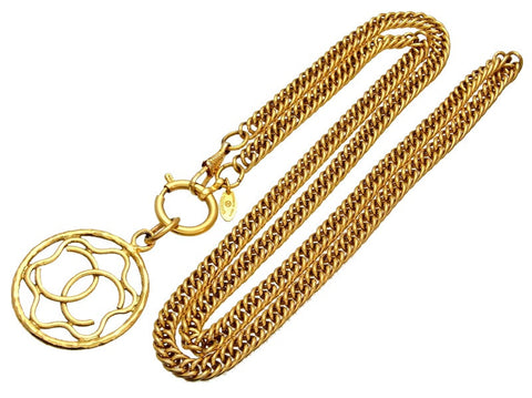 Vintage Chanel necklace CC logo hoop