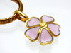Vintage Chanel necklace CC logo cherry blossom pink