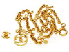 Vintage Chanel necklace CC logo hoop clover