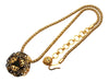 Vintage Chanel necklace CC logo flower rhinestone