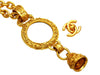 Vintage Chanel necklace loupe CC logo bell dangle