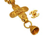 Vintage Chanel necklace CC logo cross bell dangle