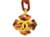 Vintage Chanel necklace CC logo plastic tortoiseshell chain