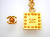 Authentic vintage Chanel key chain ring Square CC logo