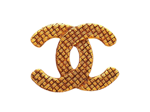 Authentic Vintage Chanel pin brooch Mesh CC logo double C