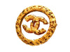 Authentic Vintage Chanel pin brooch Decorative CC logo Round
