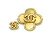 Authentic vintage Chanel pin brooch gold CC flower