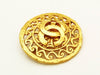 Authentic vintage Chanel pin brooch gold CC round jewelry real