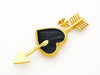 Authentic vintage Chanel pin brooch gold CC black heart arrow jewelry