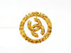 Vintage Chanel brooch pin CC logo clear round