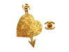 Vintage Chanel pin brooch arrow heart CC logo huge