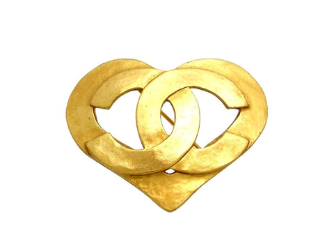 Vintage Chanel pin brooch CC logo heart