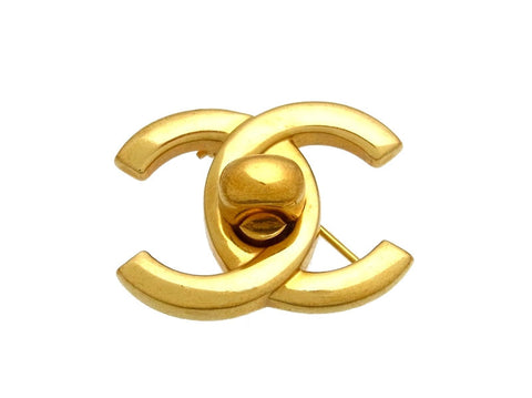 Vintage Chanel pin brooch turnlock CC logo