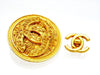 Vintage Chanel pin brooch CC logo round