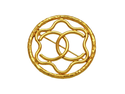 Vintage Chanel pin brooch CC logo star round