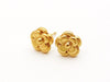 Authentic vintage Chanel stud earrings gold camellia small jewelry