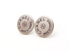 Authentic vintage Chanel stud earrings CC logo metallic round jewelry