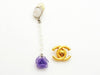 Vintage Chanel stud earrings camellia CC logo plastic Authentic