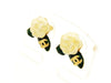 Vintage Chanel stud earrings camellia CC logo white Authentic