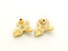 Vintage Chanel stud earrings camellia CC logo white Authentic