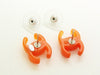 Vintage Chanel stud earrings CC logo orange plastic