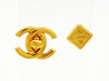 Vintage Chanel stud earrings CC logo gold rhombus