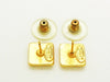 Vintage Chanel stud earrings CC logo gold rhombus