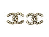 Vintage Chanel stud earrings CC logo double C rhinestone Authentic