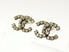 Vintage Chanel stud earrings CC logo double C rhinestone Authentic