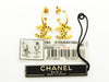 Vintage Chanel stud earrings gold CC logo dangle