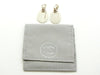 Vintage Chanel stud earrings logo silver 925 dangle Authentic