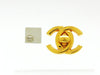 Vintage Chanel stud earrings CC logo square metal Authentic