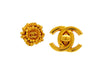 Vintage Chanel stud earrings CC logo flower