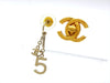 Vintage Chanel stud earrings No.5 CC logo dangle