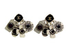 Vintage Chanel stud earrings many charms dangle black stone