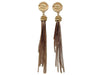 Vintage Chanel stud earrings fringe tassel long