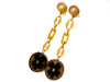Vintage Chanel stud earrings CC logo clover dangle long