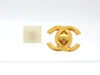 Vintage Chanel stud earrings CC logo white plastic