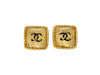Vintage Chanel stud earrings CC logo clear stone