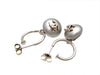 Vintage Chanel stud earrings CC logo silver pearl dangle