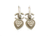 Vintage Chanel stud earrings CC logo heart rhinestone dangle