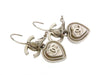 Vintage Chanel stud earrings CC logo heart rhinestone dangle