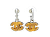 Vintage Chanel stud earrings double CC logo dangle
