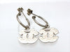 Vintage Chanel stud earrings rhinestone CC logo dangle