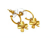 Vintage Chanel stud earrings CC logo clover dangle