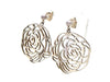 Vintage Chanel stud earrings camellia silver 925