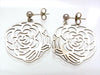 Vintage Chanel stud earrings camellia silver 925