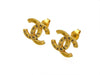 Vintage Chanel stud earrings CC logo double C small