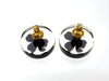 Vintage Chanel stud earrings CC logo clover plastic