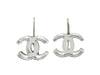 Vintage Chanel stud earrings plastic mirror CC logo dangle